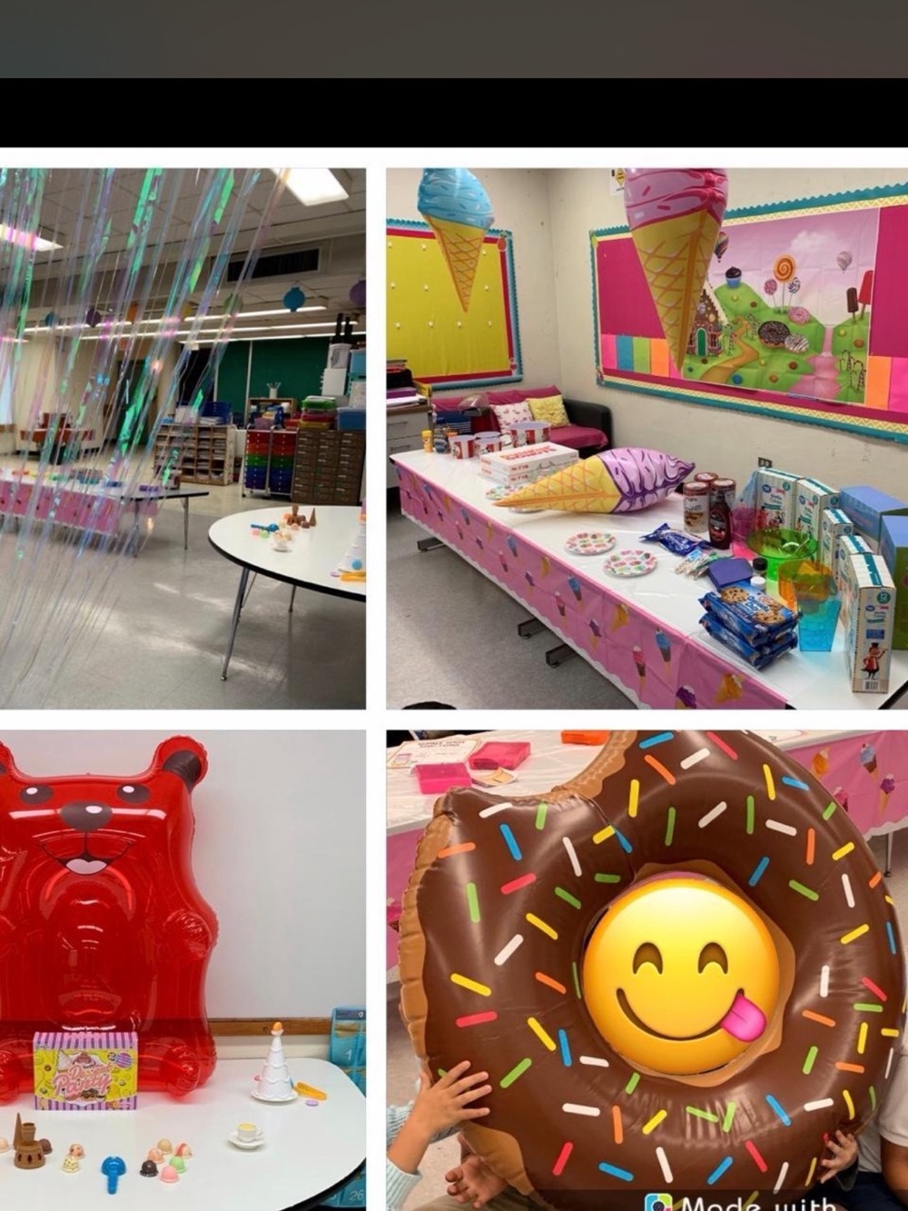 Ice Cream & Donut Party Table Decorations